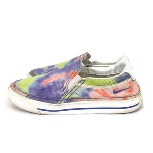 Nike Sportswear Court Legacy Tie Dye Slip-On Sneakers in Green Multicolor